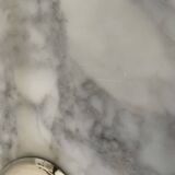 Marble cheese platter and silver metal 1970