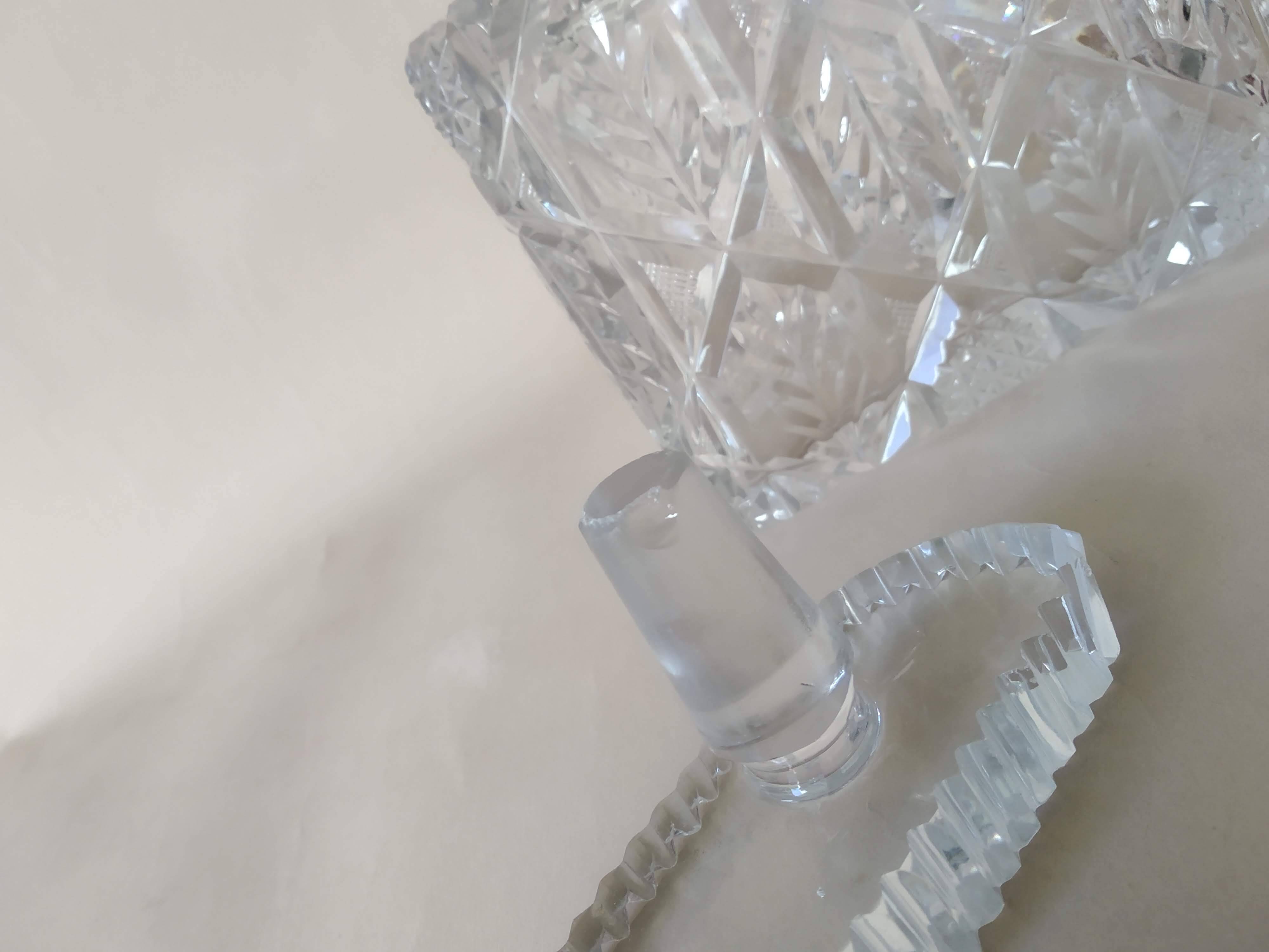 Duo de carafes à Whisky en cristal taillé vintage