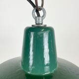 Industrial green enamel pendant lamp, 1960s