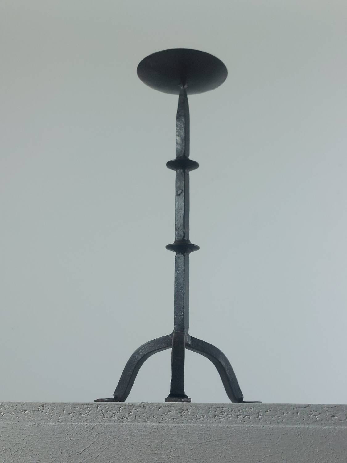 Vintage brutalist table candlestick handmade