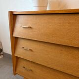 Vintage oak chest of drawers from the 1960s.