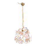 Charming Murano vintage chandelier white and pink flowers