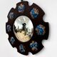 Modernist wood and enamel mirror by J. Capo Esmaltes, Spain, 1970s