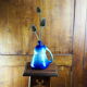 Conical jug with blue glaze and elaborate handle - folk art - early twentieth century