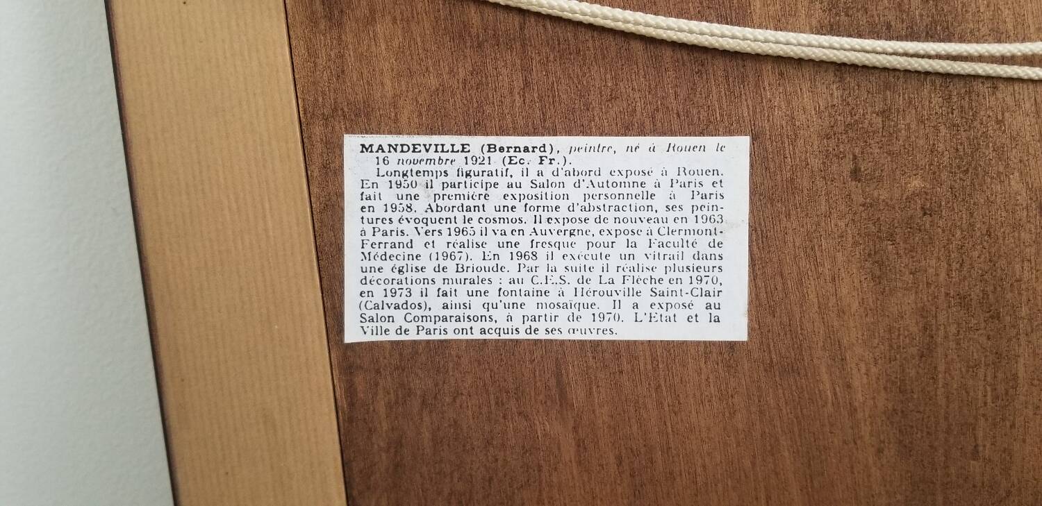 Bernard MANDEVILLE (1921-2000) - Mixed media - 61 * 38 cms