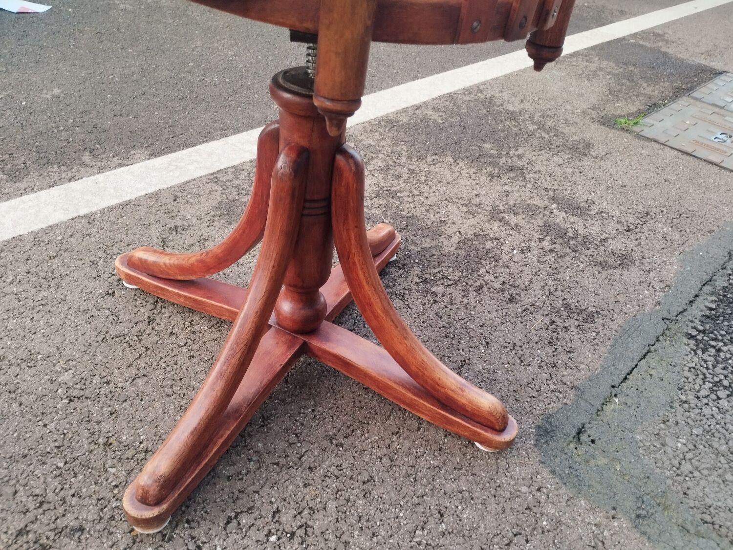 Vintage wooden antique office chair
