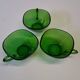 Set of 3 green glass cups from Vereco in very good condition.