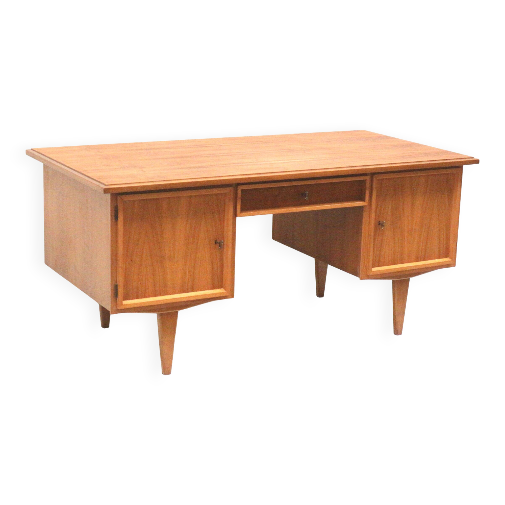 Vintage desk/executive desk with doors and drawers from the 1960s