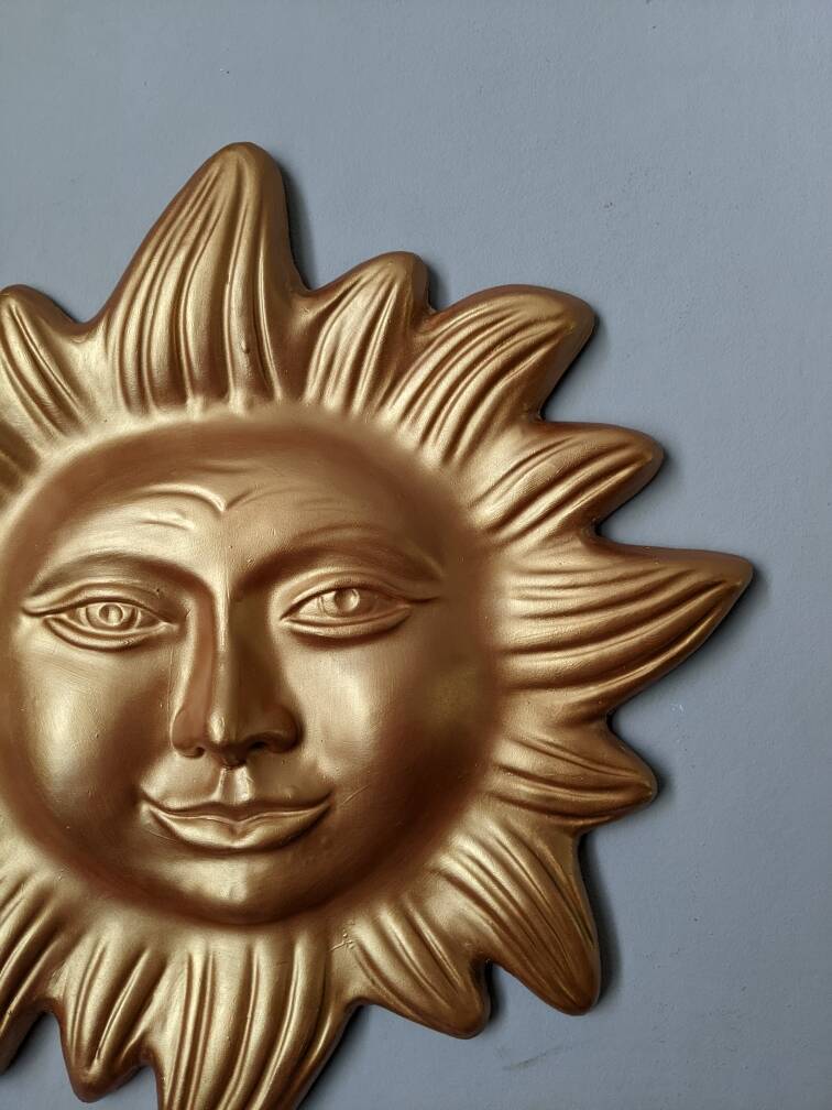 Golden terracotta sun handmade boho bohemian wall decor