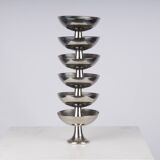 Set of 6 Alfra Alessi ice cream cups in 10/18 stainless steel