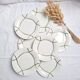 Flat plates St Amand model Bayonne white, green and black.