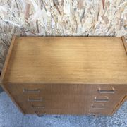 Old chest of drawers 4 drawers light wood compass feet 70s vintage