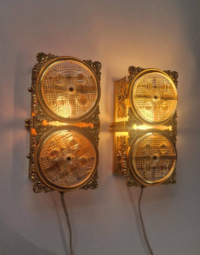 Pair of Midcentury Very Rare Wall Lamps M. P. R., Sweden, 1960s