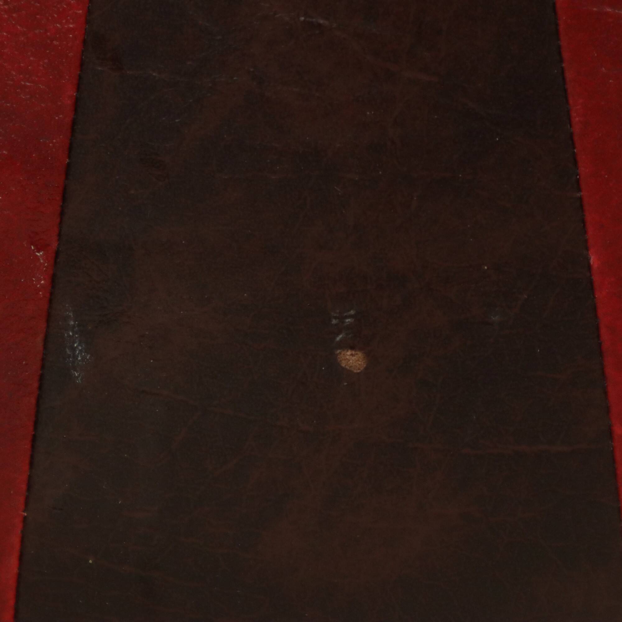 Round Vintage Pouf Brown Red Two-tone Skai Sixties