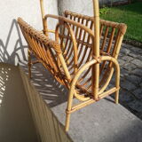 Magazines holder in rattan and wicker