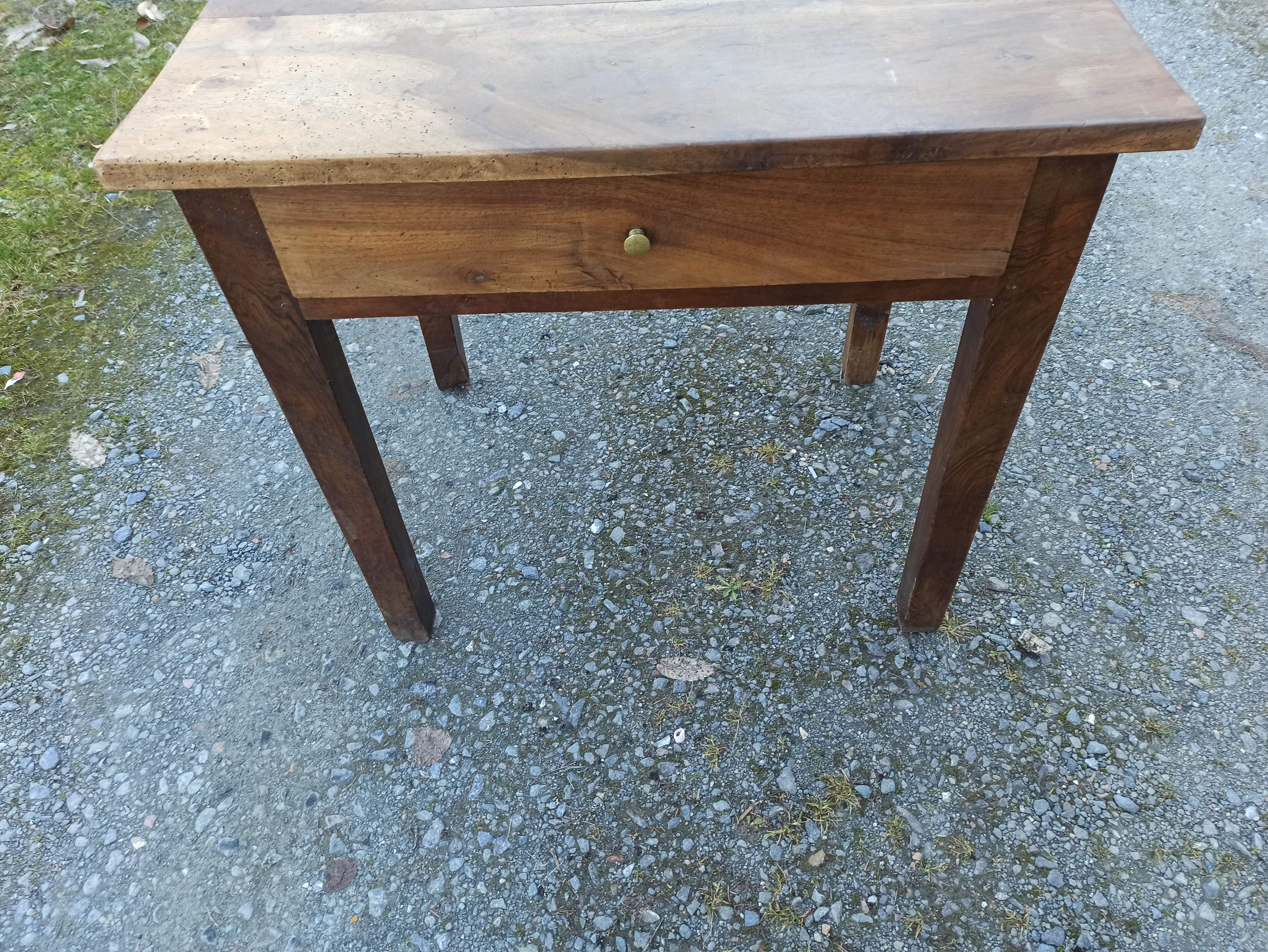 Firm table desk cherry walnut a drawer in front