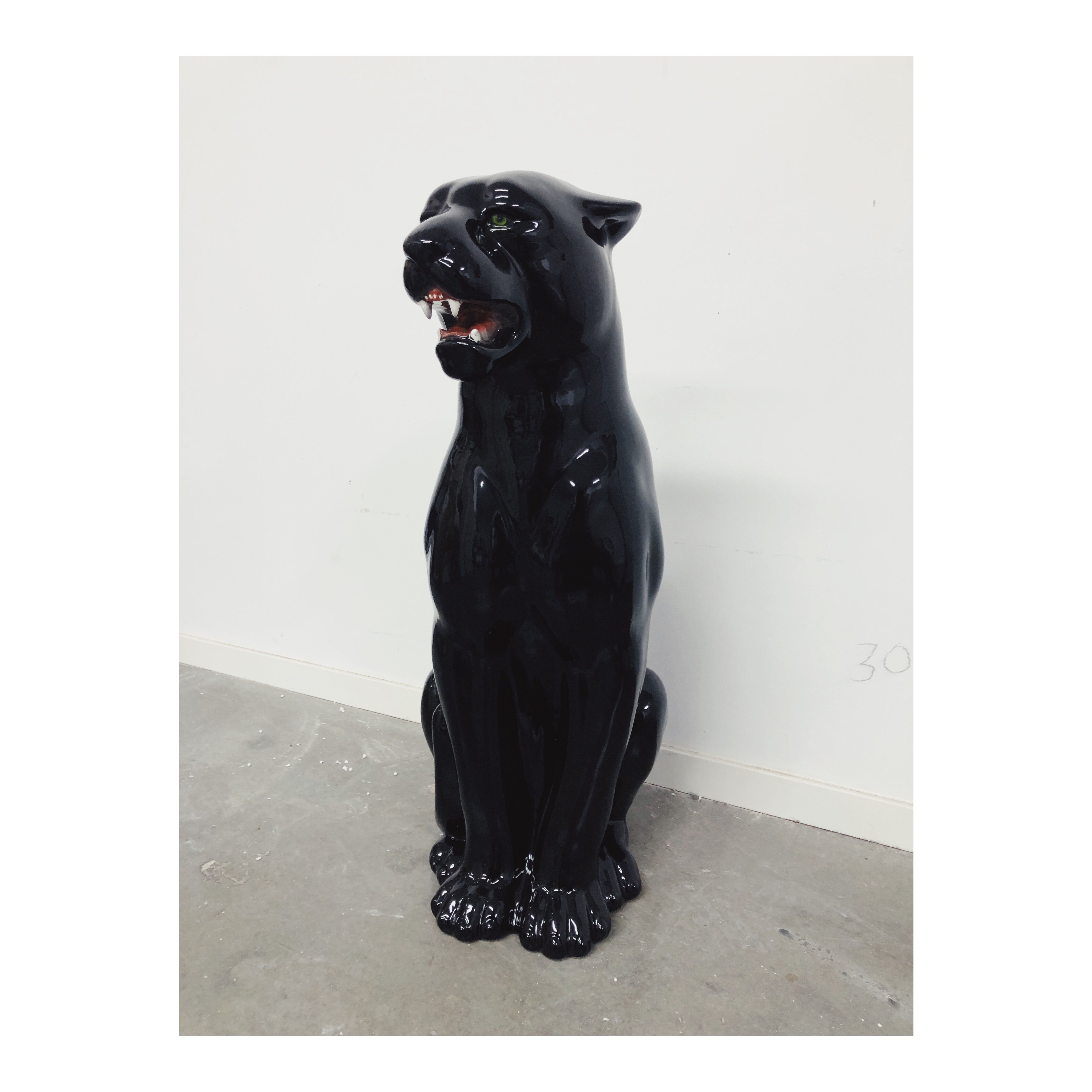 Black panther statue ceramic