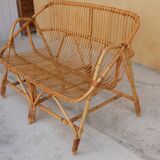 Vintage rattan bench