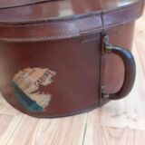 Leather hat box