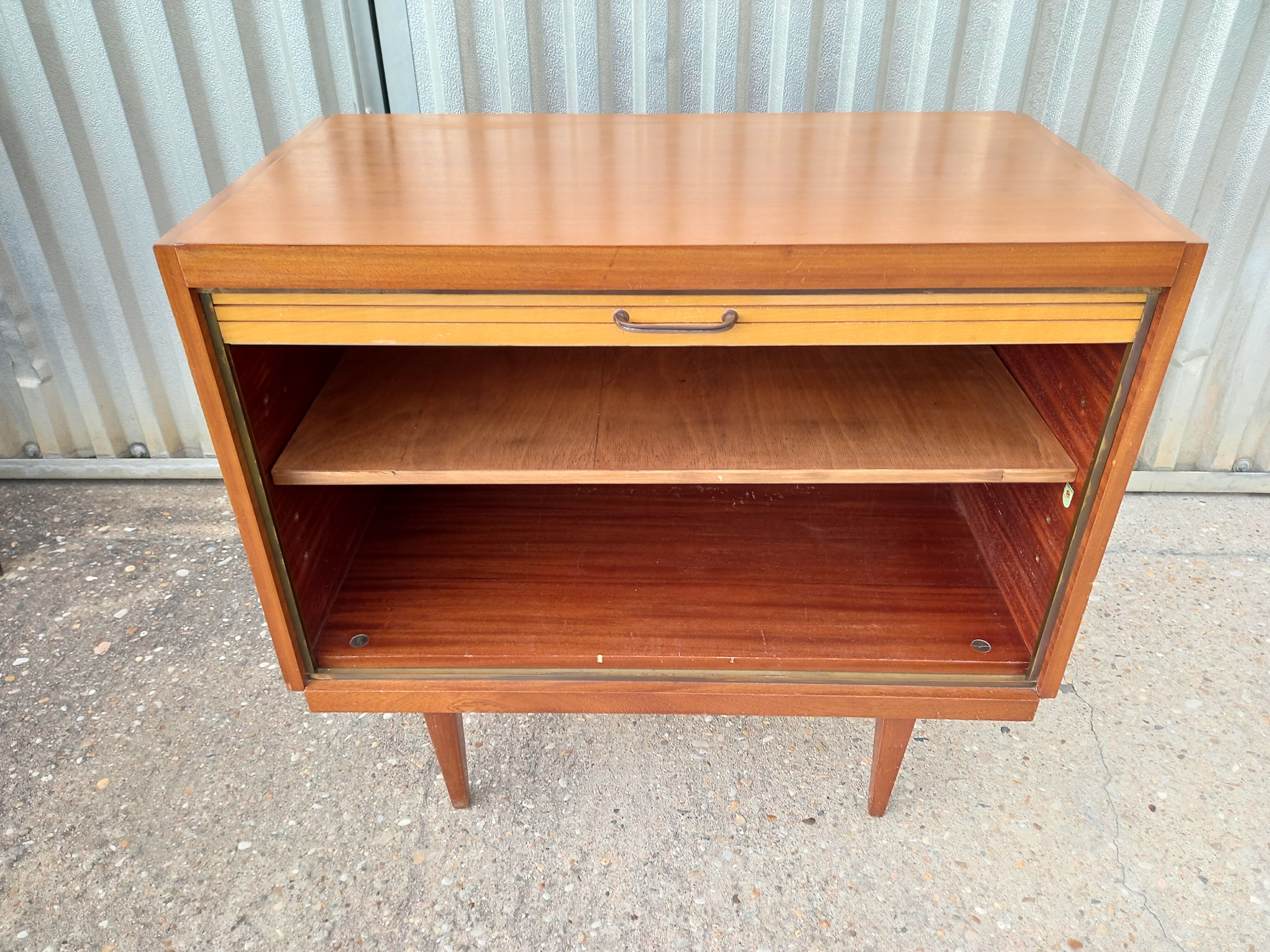 Vintage sideboard with shutter or sliding door 60s