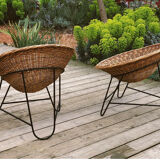 Pair of wicker chairs