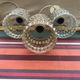 Lot of 3 suspensions ancient reflector glass molded irisé years 70 vintage