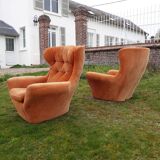 Pair of Steiner velvet armchairs