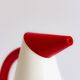 White and red plastic thermos jug with removable and swiveling spout, 80s