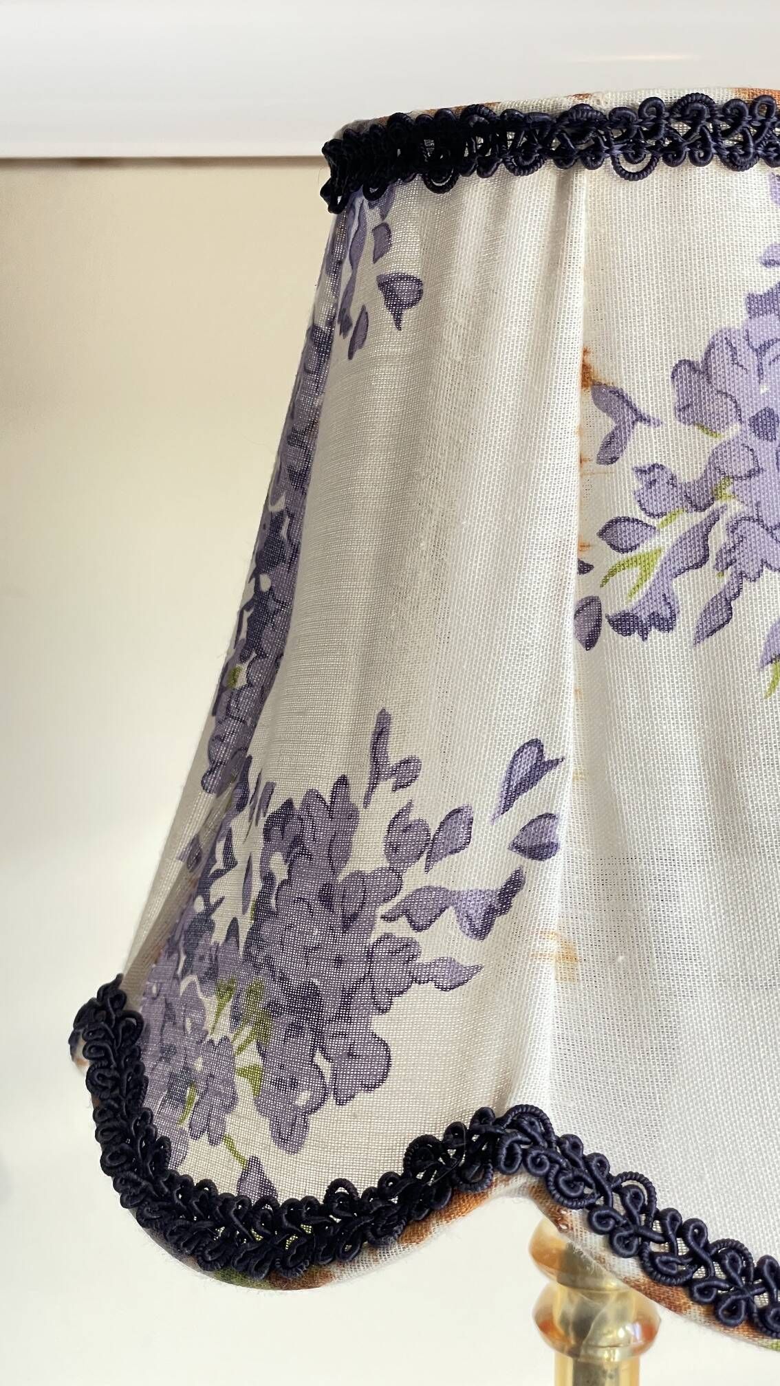 LAMPSHade Plexiglass and Lilac Fabric VINTAGE