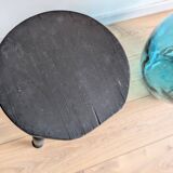 Antique solid wood stool with turned legs – rustic country style