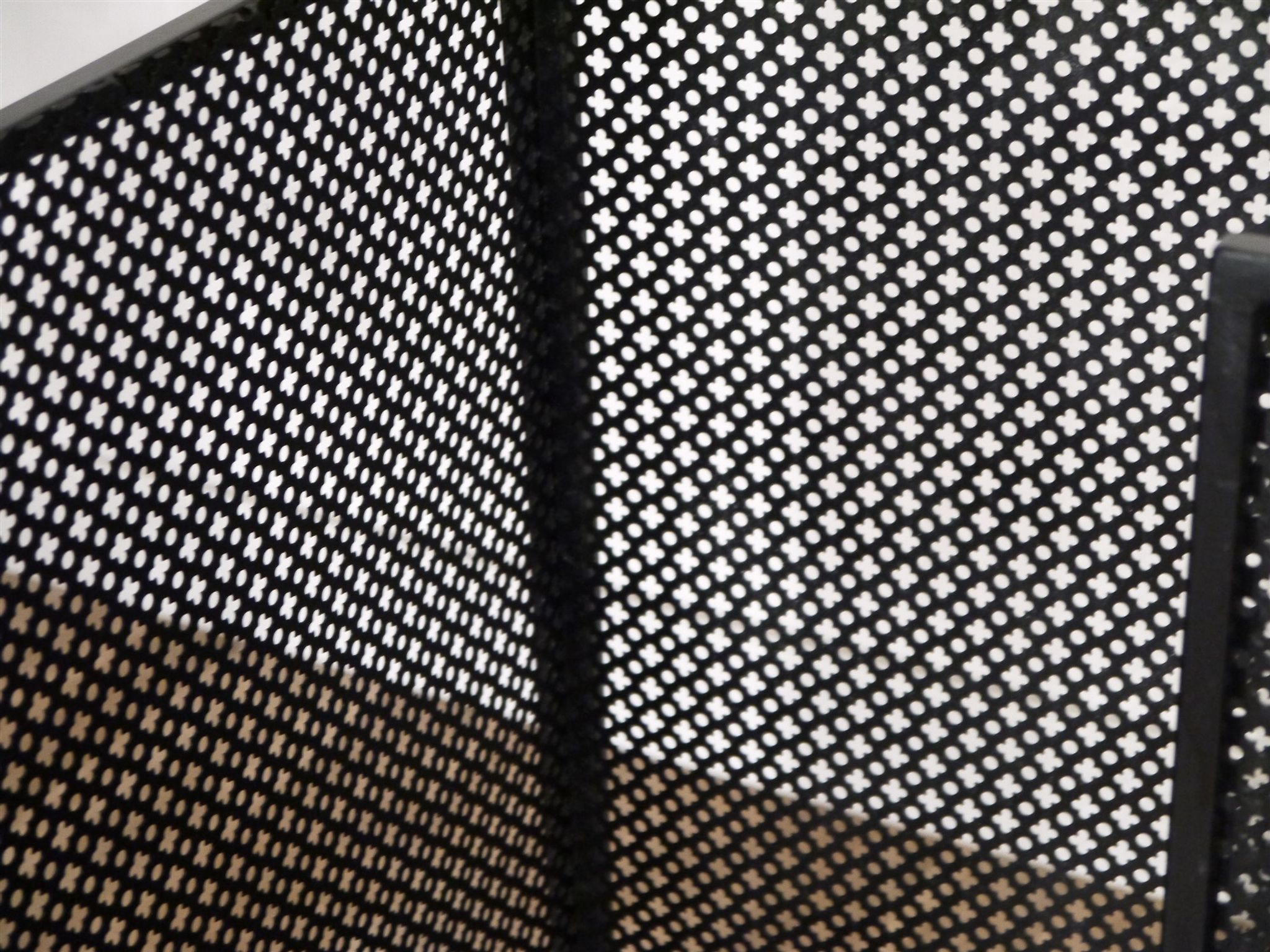 Pair of trellis, vintage perforated metal screen