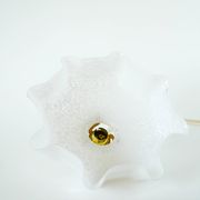 Clichy glass scalloped pendant, White, 1930