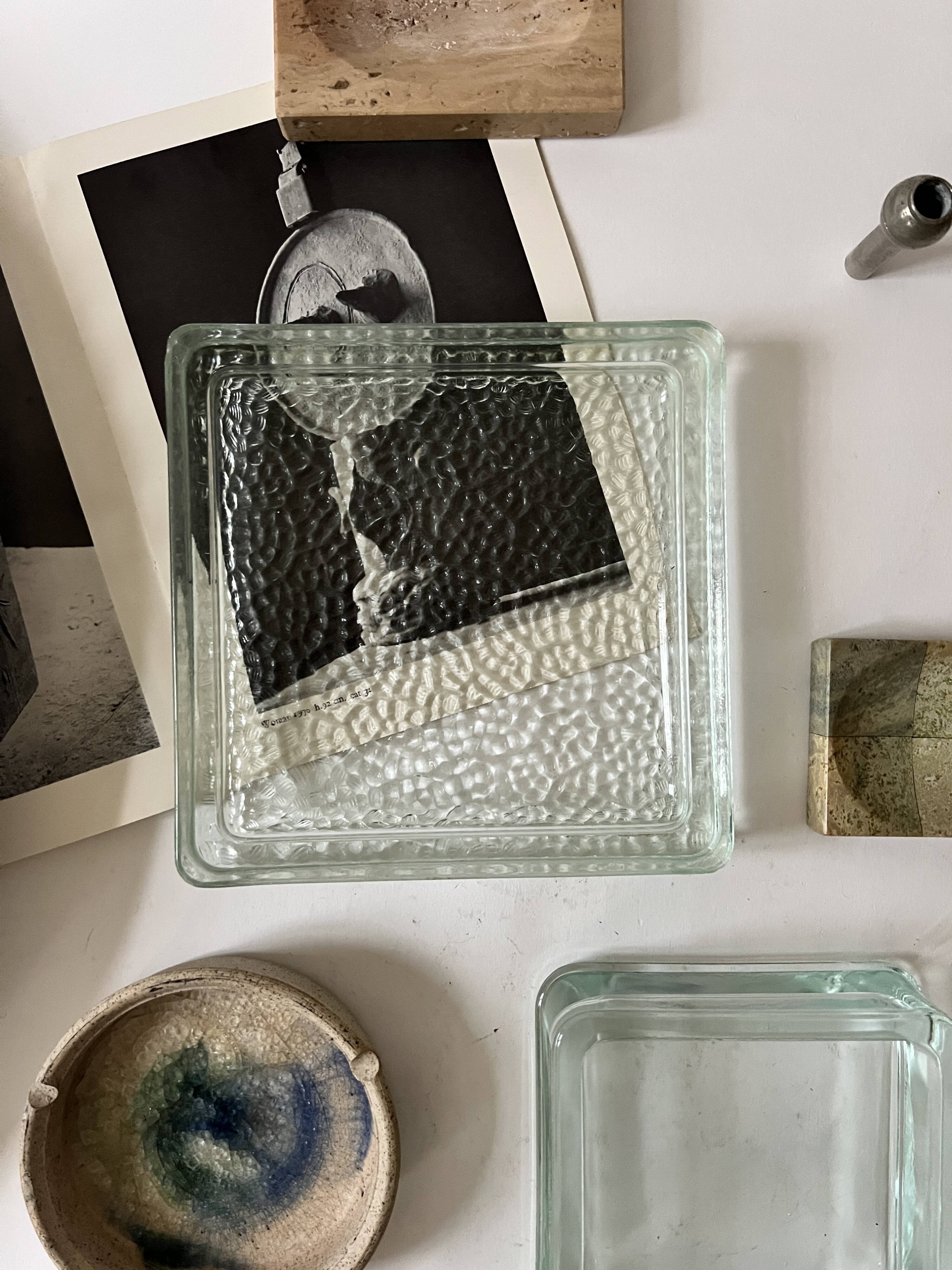 Travertine soap dish / pocket emptier, Italy 1970