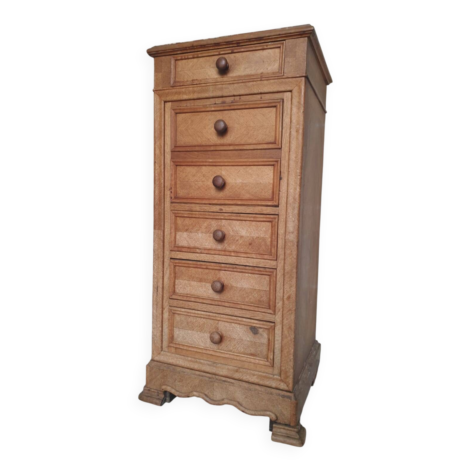 Chiffonnier en bois marqueté et marbre – Style classique