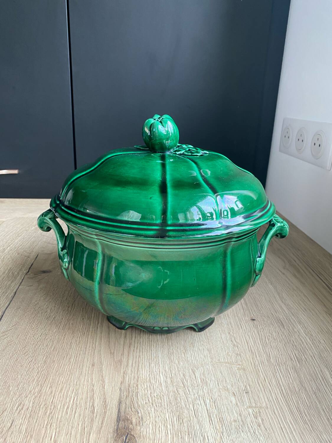 green earthenware soup tureen