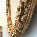 Oval mirror in gilded wood 125 cms French 18th century work