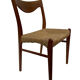 Mid-century teak dining chair by Arne Wahl Iversen for Glyngøre Stolefabric