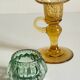 Bougeoirs vintage en verre teinté