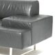 Quadra Poltrona Frau 3-seater black leather sofa