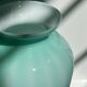 Gruppo Vittorio Milk Glas Swirl Murano Vase Mint Green / Turquoise