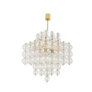 Kamenický Šenov. Glass blown chandeliers and gilded brass. 1970s.