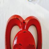 African Mask from Mali lacquered in red Exceptional piece