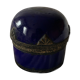 Ceramic pot and bronze blue flower old