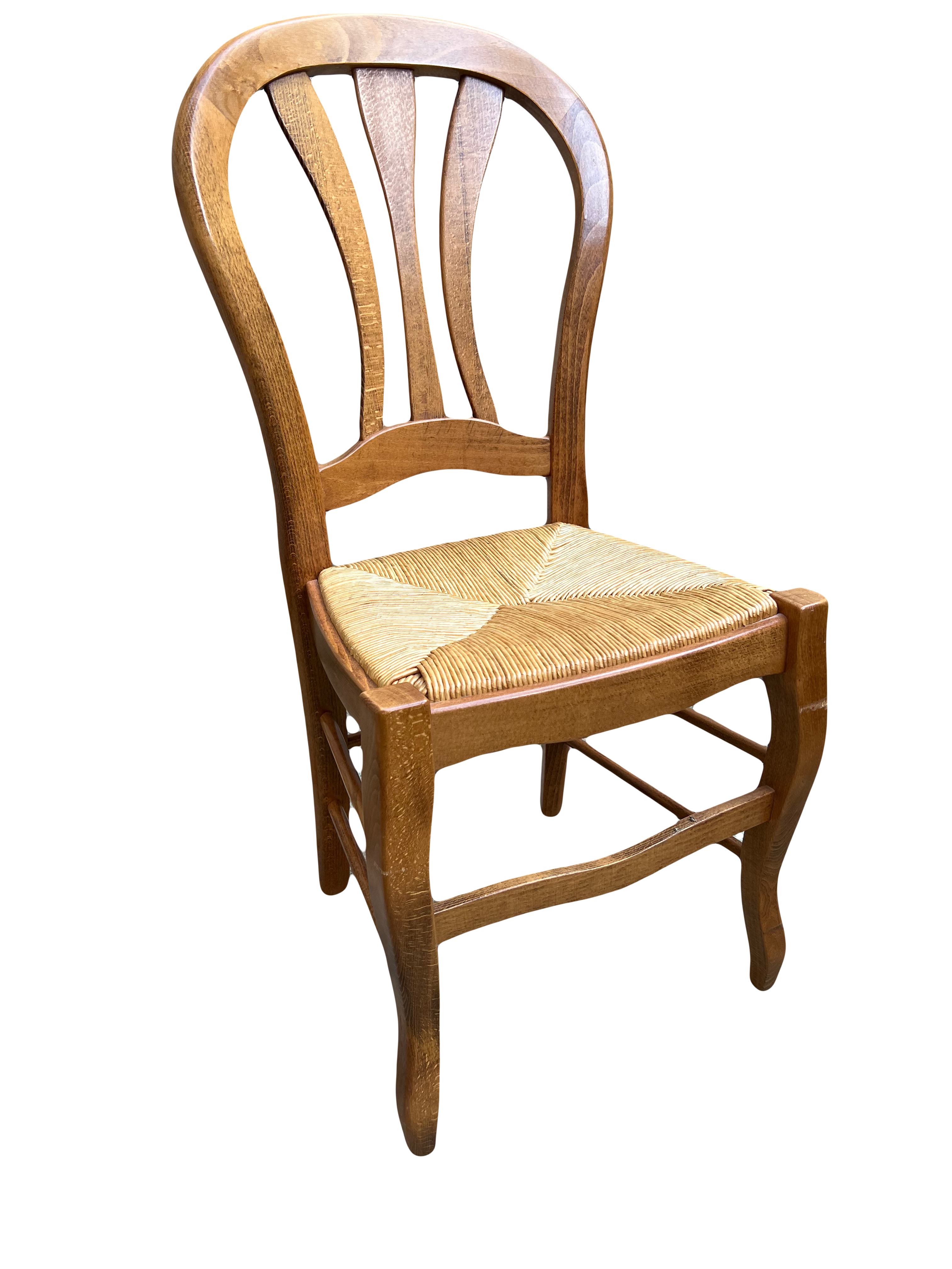 6 solid beech wooden chairs