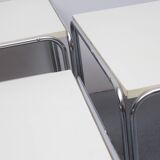 1970s nesting tables in white and chrome