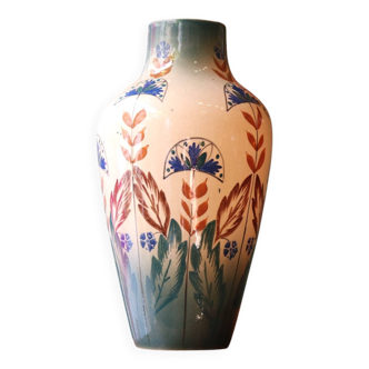 Hand-painted Art Deco earthenware vase, circa 1925–35