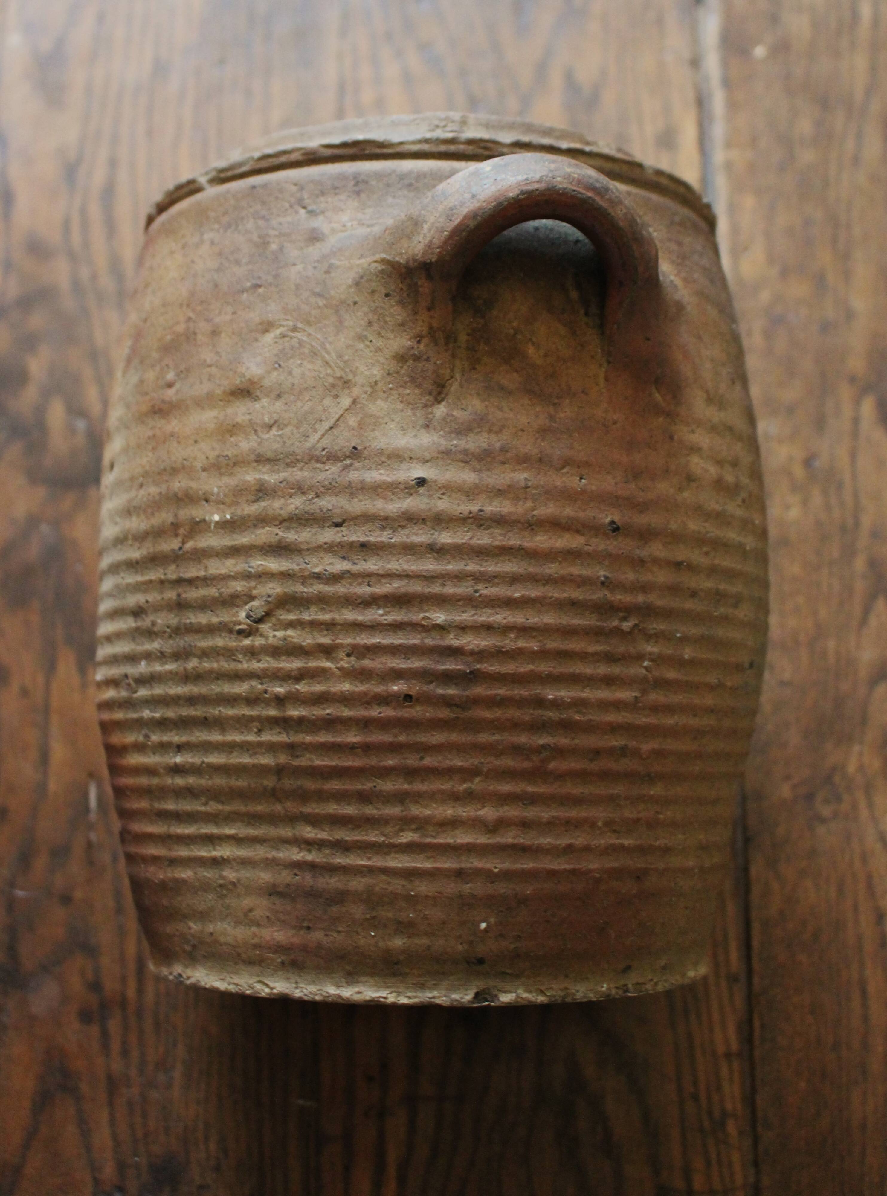Vase Terracotta pot two handles handcrafted