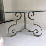 Star shaped cast iron round dining table 1970