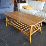 Rectangular rattan coffee table