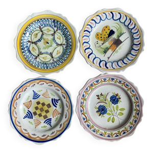 Assiettes xviiieme faïence - nevers